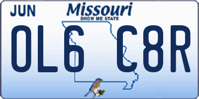 MO license plate OL6C8R