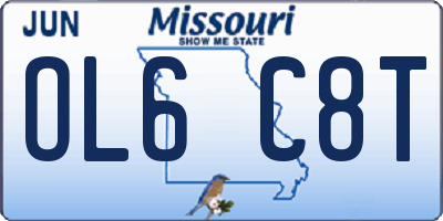 MO license plate OL6C8T