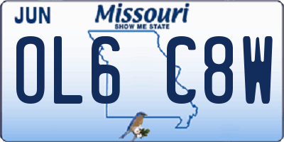 MO license plate OL6C8W