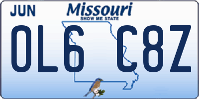 MO license plate OL6C8Z