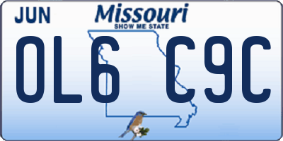 MO license plate OL6C9C