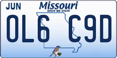 MO license plate OL6C9D