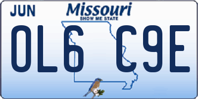 MO license plate OL6C9E