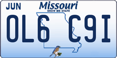 MO license plate OL6C9I