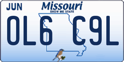 MO license plate OL6C9L