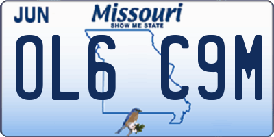 MO license plate OL6C9M