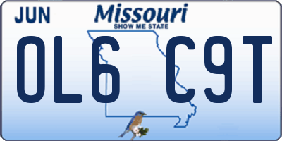 MO license plate OL6C9T