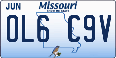 MO license plate OL6C9V