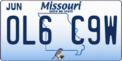 MO license plate OL6C9W