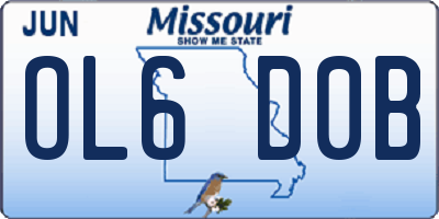 MO license plate OL6D0B