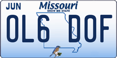 MO license plate OL6D0F