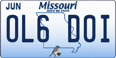 MO license plate OL6D0I