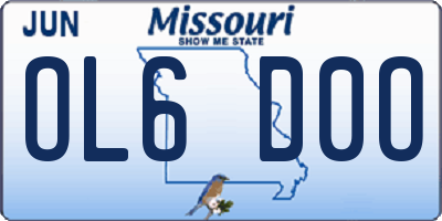 MO license plate OL6D0O