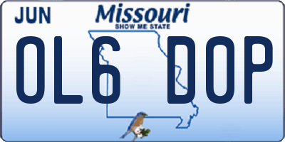 MO license plate OL6D0P
