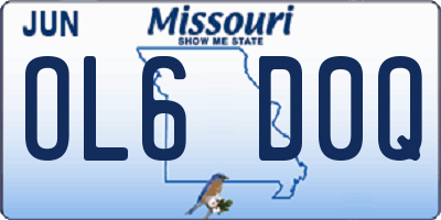 MO license plate OL6D0Q