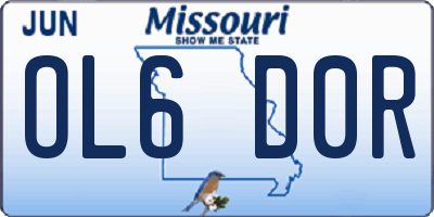 MO license plate OL6D0R