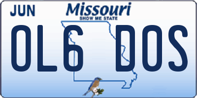 MO license plate OL6D0S