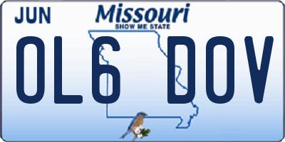 MO license plate OL6D0V