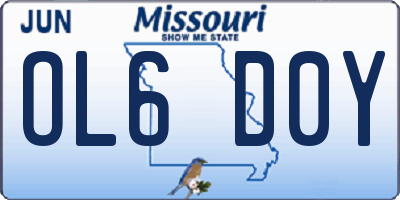 MO license plate OL6D0Y