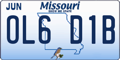 MO license plate OL6D1B