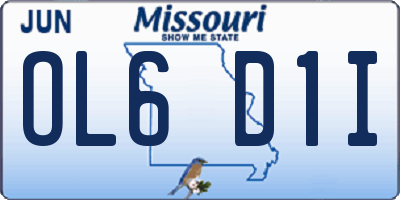 MO license plate OL6D1I