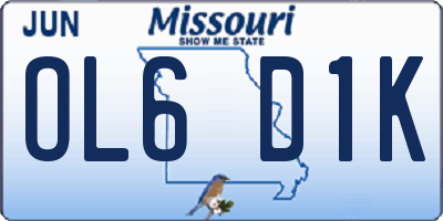 MO license plate OL6D1K