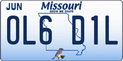 MO license plate OL6D1L