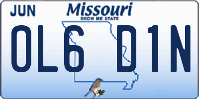 MO license plate OL6D1N