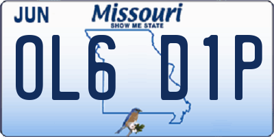 MO license plate OL6D1P