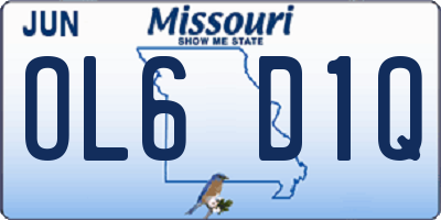 MO license plate OL6D1Q
