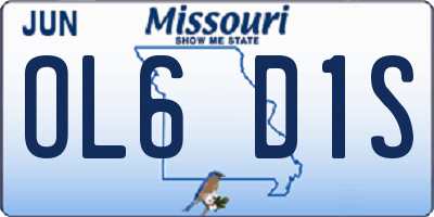 MO license plate OL6D1S