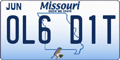 MO license plate OL6D1T