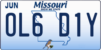 MO license plate OL6D1Y
