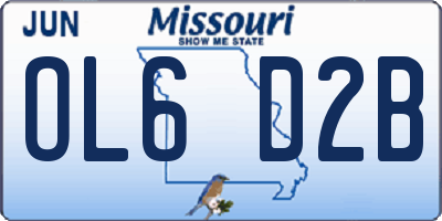 MO license plate OL6D2B