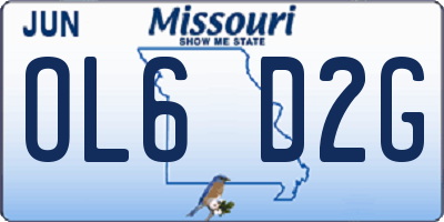 MO license plate OL6D2G