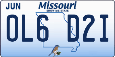 MO license plate OL6D2I