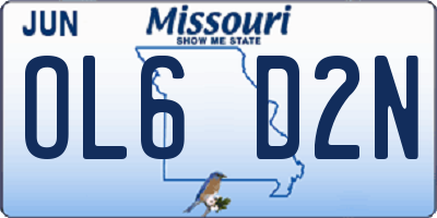 MO license plate OL6D2N