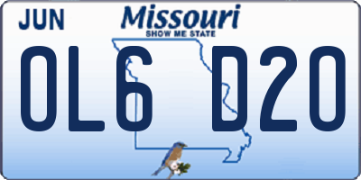 MO license plate OL6D2O