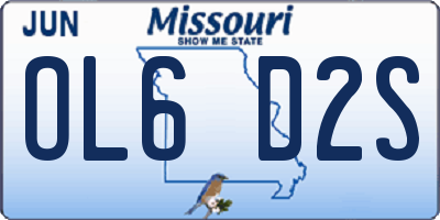 MO license plate OL6D2S