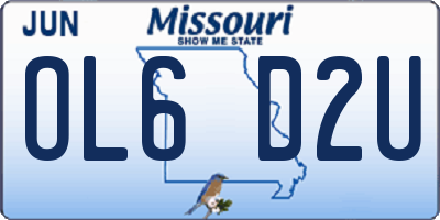 MO license plate OL6D2U