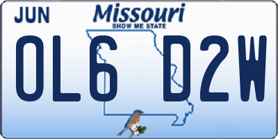 MO license plate OL6D2W