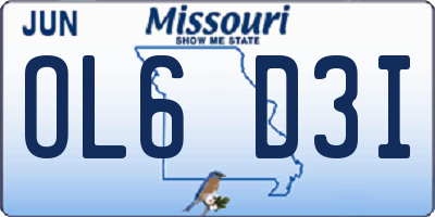 MO license plate OL6D3I