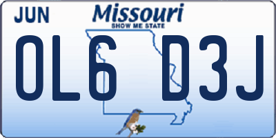 MO license plate OL6D3J