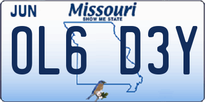 MO license plate OL6D3Y