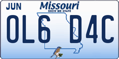 MO license plate OL6D4C