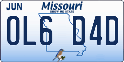 MO license plate OL6D4D
