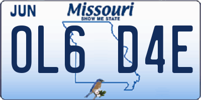 MO license plate OL6D4E
