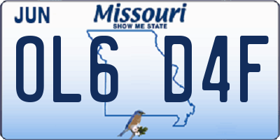 MO license plate OL6D4F