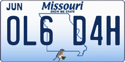 MO license plate OL6D4H
