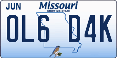 MO license plate OL6D4K
